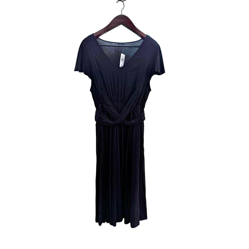 Torrid Black Twist Front Dress Women's Size 1X 14/16 Short Sleeve NWT